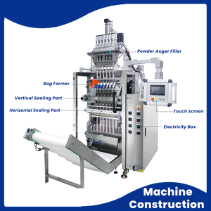 Machine d'emballage automatique multi-voies avec remplissage pour sticks de café instantané 10g, épices, sucre et lait en poudre - Product Image 3