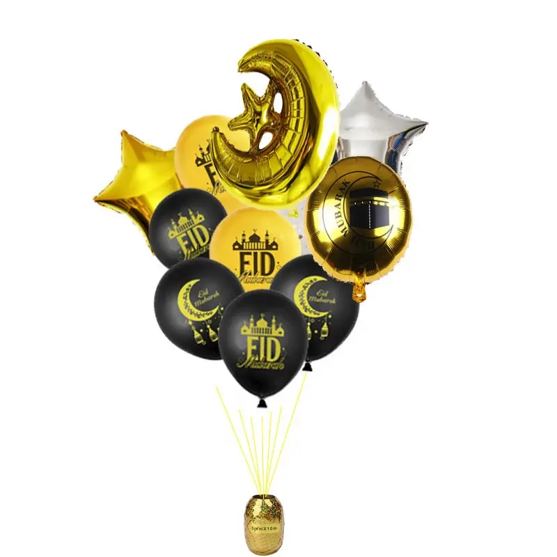 Oro Argento Stella Luna Palloncini Aerostati della Stagnola Festa di Compleanno Decorazioni Bambini Di Natale Luna Globos EID MUBARAK Palloncini Partito Palloncini