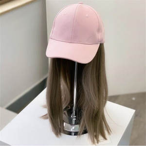 长天然波浪头发儿童棒球帽假发合成纤维假发儿童可调假发 - Product Image 4