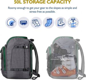 Échantillon gratuit : Sac de voyage imperméable pour ranger les casques et vêtements de ski, sac à deux compartiments indépendants pour les bottes de ski - Product Image 5
