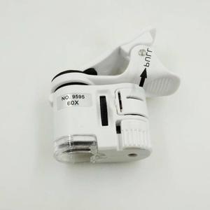 60X portatile lente d'ingrandimento portatile microscopio UV cellulare universale con Mini LED con Clip per cellulare luce UV - Product Image 3