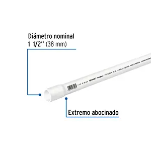 Scatola con 5 unità di 1-1-2 PVC tubo idraulico RD 26, 3m, 1.2kg, FOSET - Product Image 2