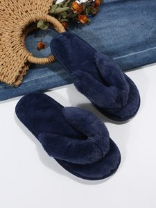Pantuflas de Mujer Cómodas y Acogedoras, Tipo Chanclas, con Peluche Sintético en <span class=keywords><strong>Azul</strong></span>, para Spa y Casa, Venta al Por Mayor de Fábrica - Product Image 5