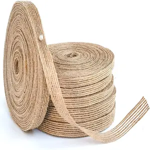 Aosika gift suitable for weddings, parties, wrapping gifts, 1CM Easter Christmas holiday decoration Hemp jute fabric ribbon