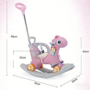 <span class=keywords><strong>Cheval</strong></span> à bascule pour la maternelle, trotteur d'intérieur pour bébé et tout-petit, <span class=keywords><strong>cheval</strong></span> en plastique à chevaucher pour enfants - Product Image 2