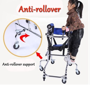 Kualitas Tinggi Anti Rollover Anak-anak Cacat Alat Bantu Berjalan Hemiplegia Tungkai Bawah Pelatihan Walker Stainless Steel Berdiri Bingkai