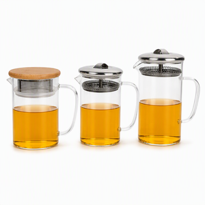 Bouilloire à thé en verre borosilicate OEM ODM, résistante à la chaleur, avec infuseur à feuilles en vrac et filtre, pour la maison, le bureau, vente en gros - Product Image 3