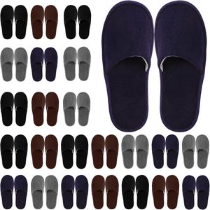 Geyoga 24 Pares de Pantuflas Desechables con Punta Cerrada, Deportivas, a Cuadros, Resistentes a las Manchas, para Huéspedes, 2 Tallas, Parte Superior de Algodón, Suela de PVC, para Hotel - Product Image 1