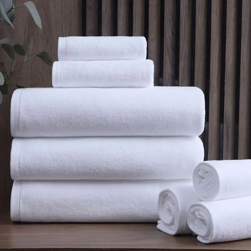 Wholesale Luxury Gold Silk Satin Trim Hotel Towel Terry Towel Clothing Bath Hand Cotton Face Towels For Spa Hotel Supplier