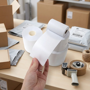 Papier thermique pour caisse enregistreuse 80x60mm blanc monocouche lisse impression numérique forte adhérence sans doublure pour terminal de point de vente - Product Image 4