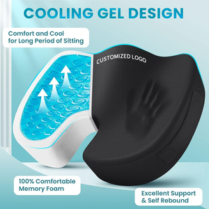 Coussin de siège orthopédique en mousse à mémoire de forme en U, amélioré au gel, antidérapant, à pois, amovible et lavable, pour soutien coccyx et lombaire - Product Image 2