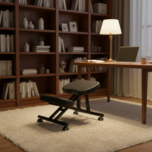 Chaise à genoux ergonomique moderne réglable en hauteur en cuir PU avec cadre métallique pivotant à 360° et roulettes, fabrication directe OEM ODM - Product Image 6