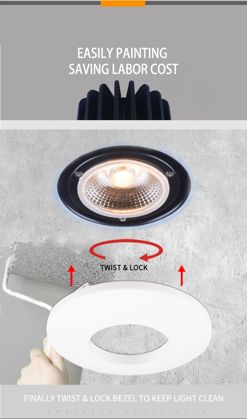 Dimmable LED COB Downlight 11W / White Recessed Spotlights For Home