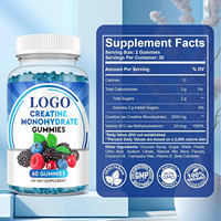 Gummies de créatine monohydrate OEM/ODM pour hommes et femmes adultes, supplément pré-entraînement à croquer avec vitamine B12 pour la croissance musculaire et la récupération