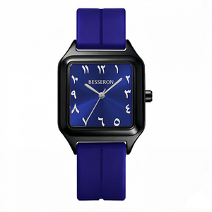 Quartz <b>Watch</b> Alloy Rubber Band 3BAR Water Resistant Sport Fashion Analog Square <b>Case</b> 42mm Mineral Glass 12.5mm Thickness - Product Image 6