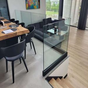 Garde-corps en verre trempé de 6 mm à 12 mm pour villa, garde-corps de balcon en verre trempé, support de verre en aluminium en forme de U, pilier - Product Image 1