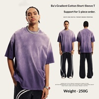 Camiseta de Hombre 2026, Nueva Moda, 100% Algodón, Lavada y Desgastada, Color Sólido, Corte Ajustado, Casual, Transpirable, Degradado