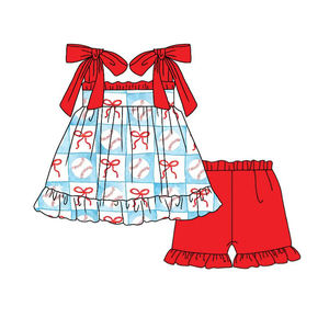 GSD3729 Vestido Infantil al por Mayor, Estilo Boutique, para Niña, Color Rosa Rojo con Lazos de Cangrejo, Sin Pedido Mínimo, ODM - Product Image 4