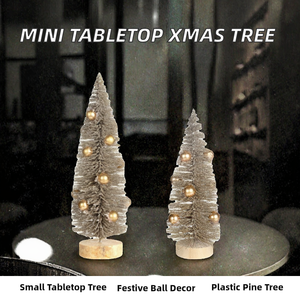 Nicro Factory Wholesale <b>Standing</b> Mini Tabletop Artificial Plastic Pine <b>Christmas</b> <b>Tree</b> Decorative Ball Outdoor Home Decoration - Product Image 2