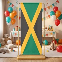 Drapeau de la Jamaïque personnalisé, toile de fond pliable en polyester multi-tailles, pour fête à thème à domicile, photomaton et réunion de famille