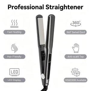 Plancha <span class=keywords><strong>de</strong></span> Pelo Profesional 3 en 1 <span class=keywords><strong>de</strong></span> Marca Privada con Doble Voltaje, Revestimiento Cerámico Múltiple y Pantalla LCD para Salón - Product Image 4