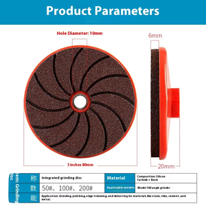 <span class=keywords><strong>Disque</strong></span> de polissage à sec intégré M14 M10 de 80 mm (3 pouces) pour le polissage du béton, du marbre, du ciment, du métal, des carreaux, des bords - Product Image 3
