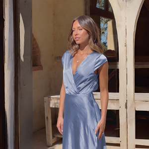 Abito Elegante in Raso con Scollo a V e Coda di Pesce, Vestiti <span class=keywords><strong>Sexy</strong></span> da Festa per Donne, <span class=keywords><strong>Abbigliamento</strong></span> Femminile Seducente - Product Image 3