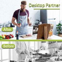 Support de recettes en bois pour comptoir de cuisine, support de recettes en bois réglable pour une cuisson pratique, support de recettes pour tablette