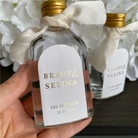 Étiquette personnalisée pour bouteille de jus de mariage Zamzam, autocollant arqué personnalisé pour invités, 50 pièces, PVC écologique, imperméable et durable, pour fiançailles