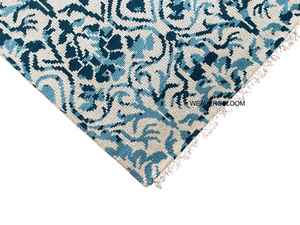 Alfombra Oushak Azul Turquesa Anudada a Mano, Alfombra Oriental de Lana, Alfombra Vintage, Alfombra Turca Boho para Sala de Estar - Product Image 3