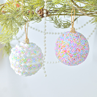 Nouvel Arrivage Transfrontalier : Ornements de Noël en Verre Modernes, Incassables et Réutilisables, en Mousse aux Couleurs Macaron, Peints de Manière Créative, Cadeau