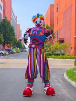 Costume LED Lumineux de Clown Robot sur Échasses en Soie, Coton et Polyester pour Homme Adulte, pour Carnaval, Soirée Rave, Scène et Bar