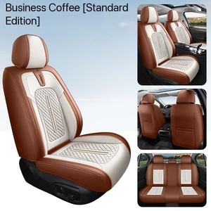 Funda de Asiento de Coche Universal de Lujo de Alta Calidad 2026, Funda de Asiento de Coche de Cuero Azul Impermeable para 5 Plazas, Juego Completo - Product Image 5