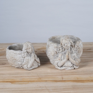 Lianda Retro hecho a mano Ángel decoración jardín ornamento figura <span class=keywords><strong>para</strong></span> el hogar <span class=keywords><strong>cemento</strong></span> maceta con embalaje <span class=keywords><strong>de</strong></span> cartón - Product Image 4