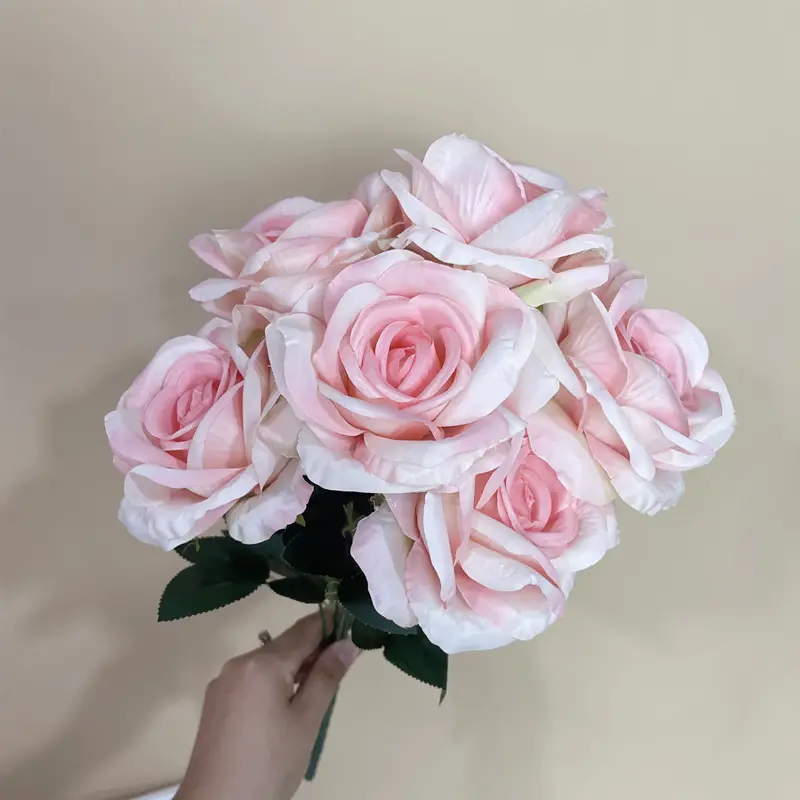 Drea ดอกไม้ประดิษฐ์ก้านเดียว7หัวสำหรับตกแต่งปาร์ตี้งานแต่งงานดอกไม้ประดิษฐ์เหมือนจริง