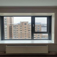 Ventanas abatibles de perfil fino de aleación de aluminio negro de alta calidad para gran oferta