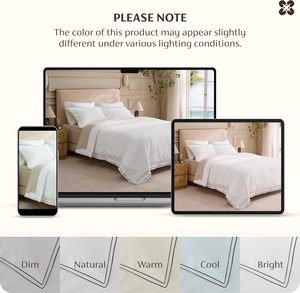 White 100% Cotton Woven Modern Solid Colors Luxury Hotel Bedding Sets Duvet Cover Bed Sheets Customizable Sizes 300tc Thread - Product Image 3