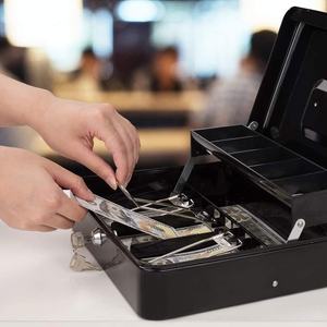 Caja de Seguridad Metálica para Efectivo de 11.8"x9.4"x3.54" con Bandeja de Dinero en Niveles y Cerradura con Llave, 4 Ranuras para Billetes/5 para Monedas, Almacenamiento Seguro de Dinero - Product Image 3