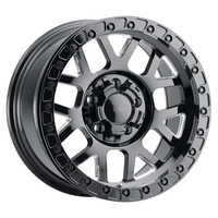 Rueda Forjada Beadlock de 14"-24" Pulgadas, Diseño de Siete Radios Divididos, 5 Birlos, para Jeep Wrangler Todoterreno, Negro Satinado