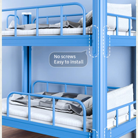 Lit superposé en métal moderne multicolore pour dortoir d'étudiants, école, appartement, hôtel, personnalisable OEM