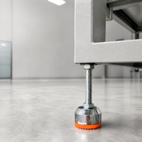 Pieds de nivellement réglables robustes D40*M8*L80 en acier au carbone avec patin antidérapant en PVC M8