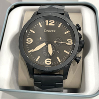 Montre chronographe à quartz pour homme en acier inoxydable de luxe, grands chiffres arabes, cadran noir, lumineuse, étanche, montre de sport FS