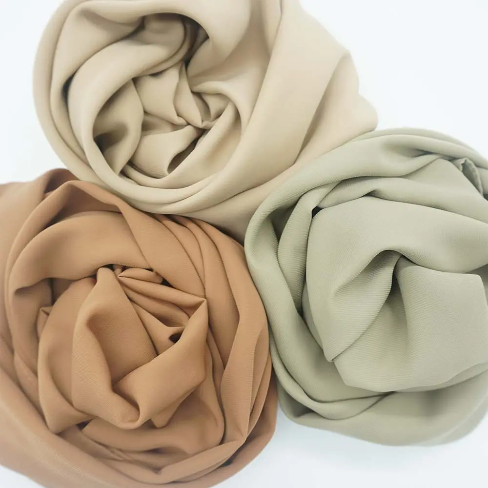 Custom Logo Premium silk chiffon scarf shawl muslim hijab silk head scarf MEDINA SILK plain Chiffon foulard hijab scarf