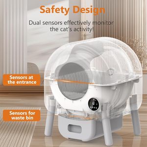 Factory Smart Cat Toilet 76L <b>Large</b> Space APP Remote Control One Click Poop Removal Automatic Self Cleaning Easy Clean ABS Litter - Product Image 3