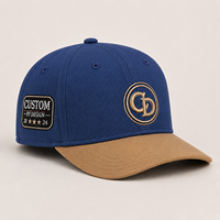 Gorra de Golf Unisex de Alta Calidad con Dos Logos Bordados Personalizados, Ajustable, Lisa, de 5 Paneles, Estilo Casual, con Contraste de Color, Gorras Deportivas de Béisbol