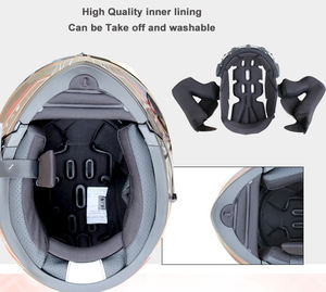 Altavoz inalámbrico para motocicleta eléctrica, conexión de teléfono FM, doble lente, casco de moto de cara completa - Product Image 6