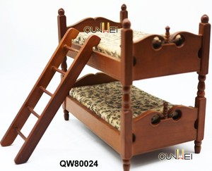 Meubles de maison de poupée, livraison gratuite, 1:12, girafe, <span class=keywords><strong>lit</strong></span> superposé pour enfants, avec échelle - Product Image 1