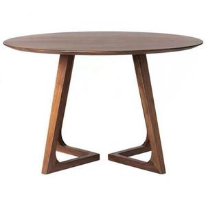 Juego de Comedor Redondo de Madera de Nogal Macizo para 4-6 Personas, Estilo Moderno de Mediados de Siglo, Mesa de Madera de 51 Pulgadas con 4/6 Sillas con Brazos de Cuerno, Juego de Comedor de Lujo - Product Image 5