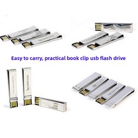 Nuevo USB 2.0 de Metal Grabado con Forma de Libro/Clip para Corbata, Memoria USB con Logotipo Personalizado, Garantía de 1 Año, Modelo YRX-155