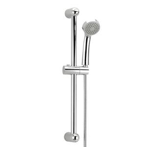 Set Doccia con Barra Scorrevole Regolabile Finitura Cromata con Funzione Pioggia/Vaporizzazione per Hotel e Appartamenti, Kit Doccia da Parete per Bagno - Product Image 1